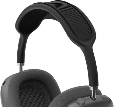 TOLUOHU Cojín para diadema para Apple AirPods Max, lavable, de silicona suave, a prueba de polvo, accesorios compatibles con toldo de malla de punto (negro)
